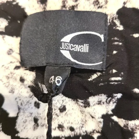 Just Cavalli Dress NWT IT 46 US 12 Black White Abstract Print Bodycon - Picture 8 of 12